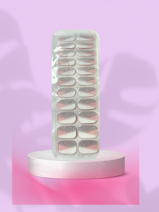 GEL Nagelfolien /rosa-weiß